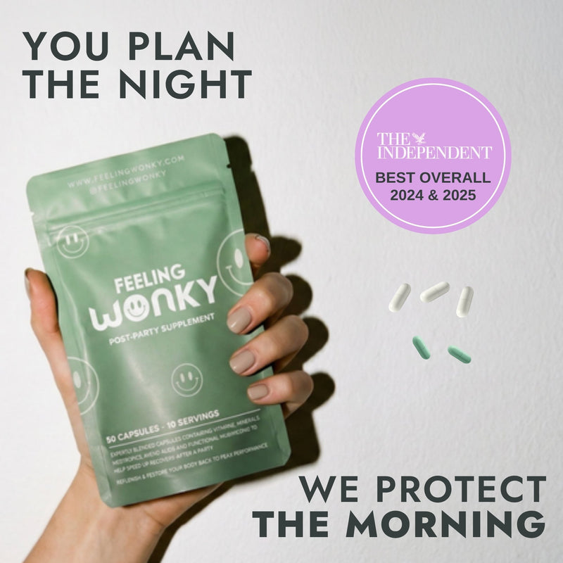 You plan the night, we protect the morning: Feeling Wonky 2-step hangover recovery pouch, Best Overall 2024 & 2025